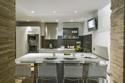 Interiors of the Kitchen in a Modern Apartment
